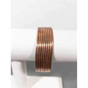 Vintage Copper Multi Bar Cuff Bracelet 6 inches